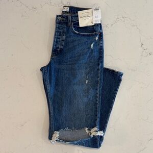 Abercrombie & Fitch Low Rise Baggy Distressed Blue Jeans New